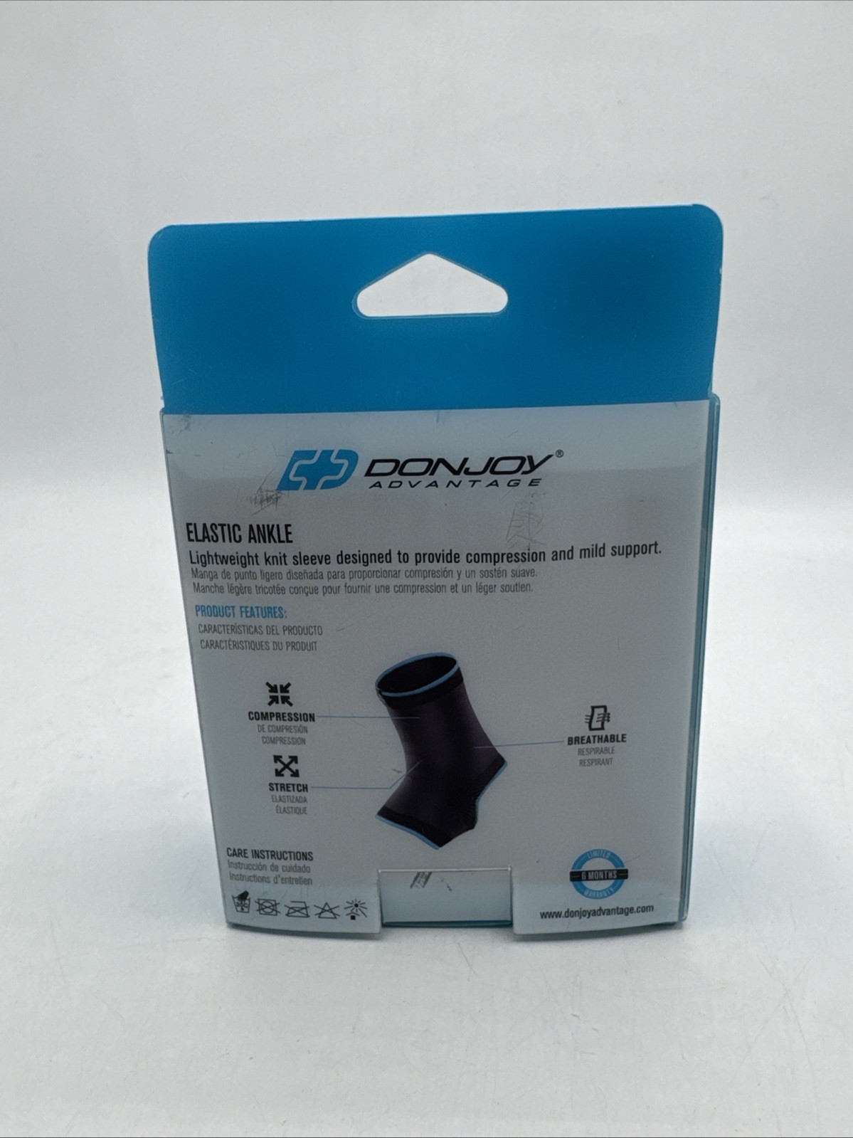 DonJoy Advantage Elastic Ankle Sleeve for Large fits 9.5″-10.5″, Black mild