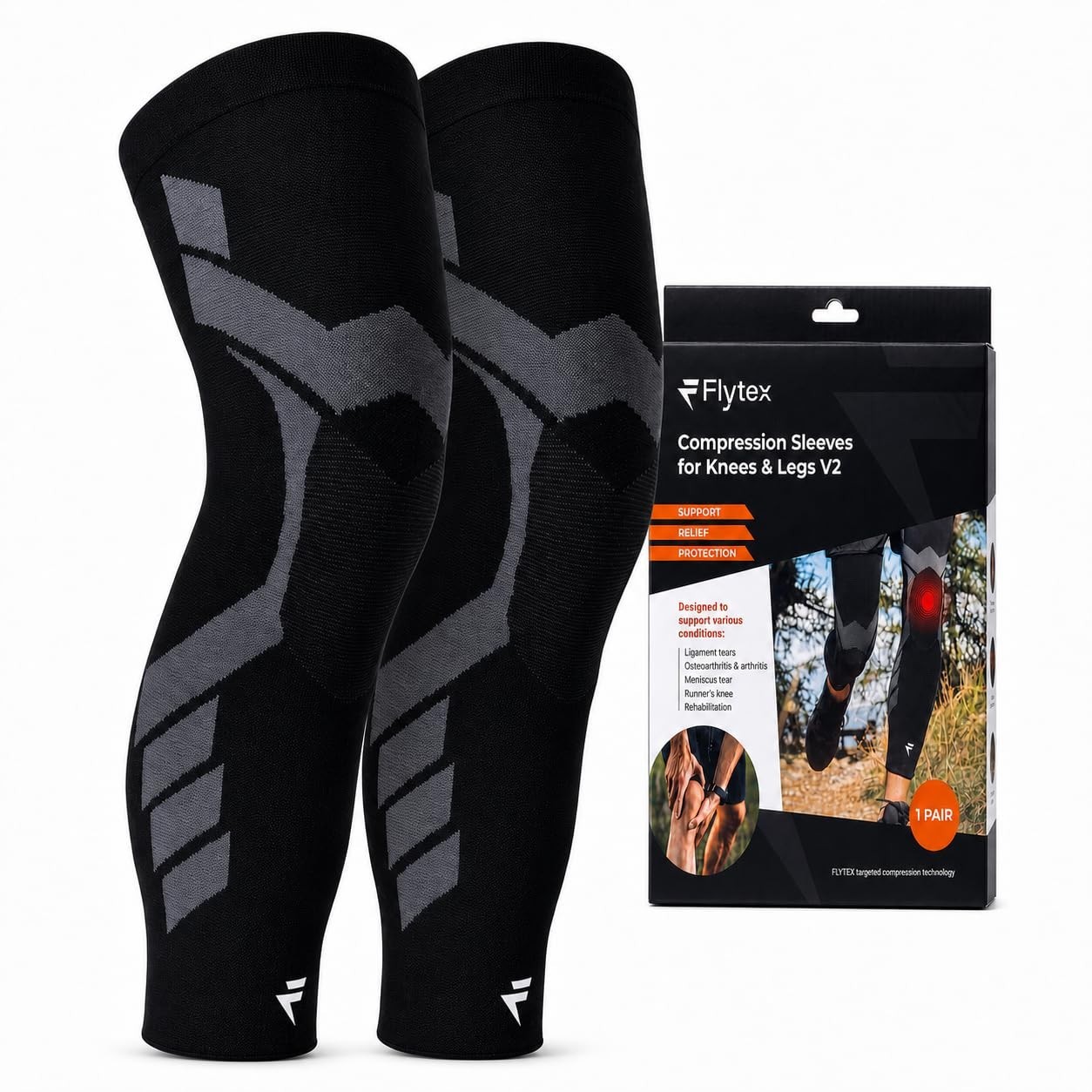 Knee Compression Sleeves for Pain Relief – Support for Osteoarthritis, Meniscus