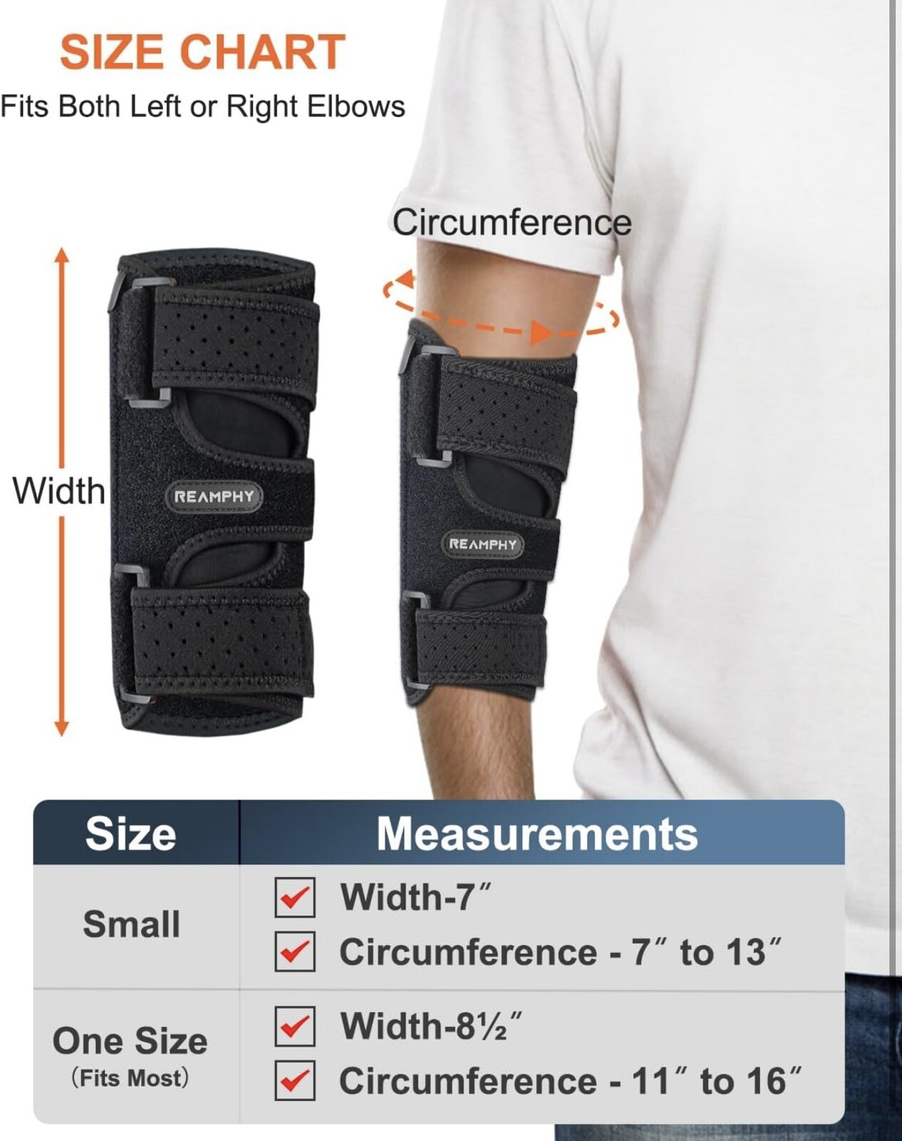 Reamphy Elbow Brace,Comfortable Night Elbow Sleep Support,Elbow Splint, Adjus…