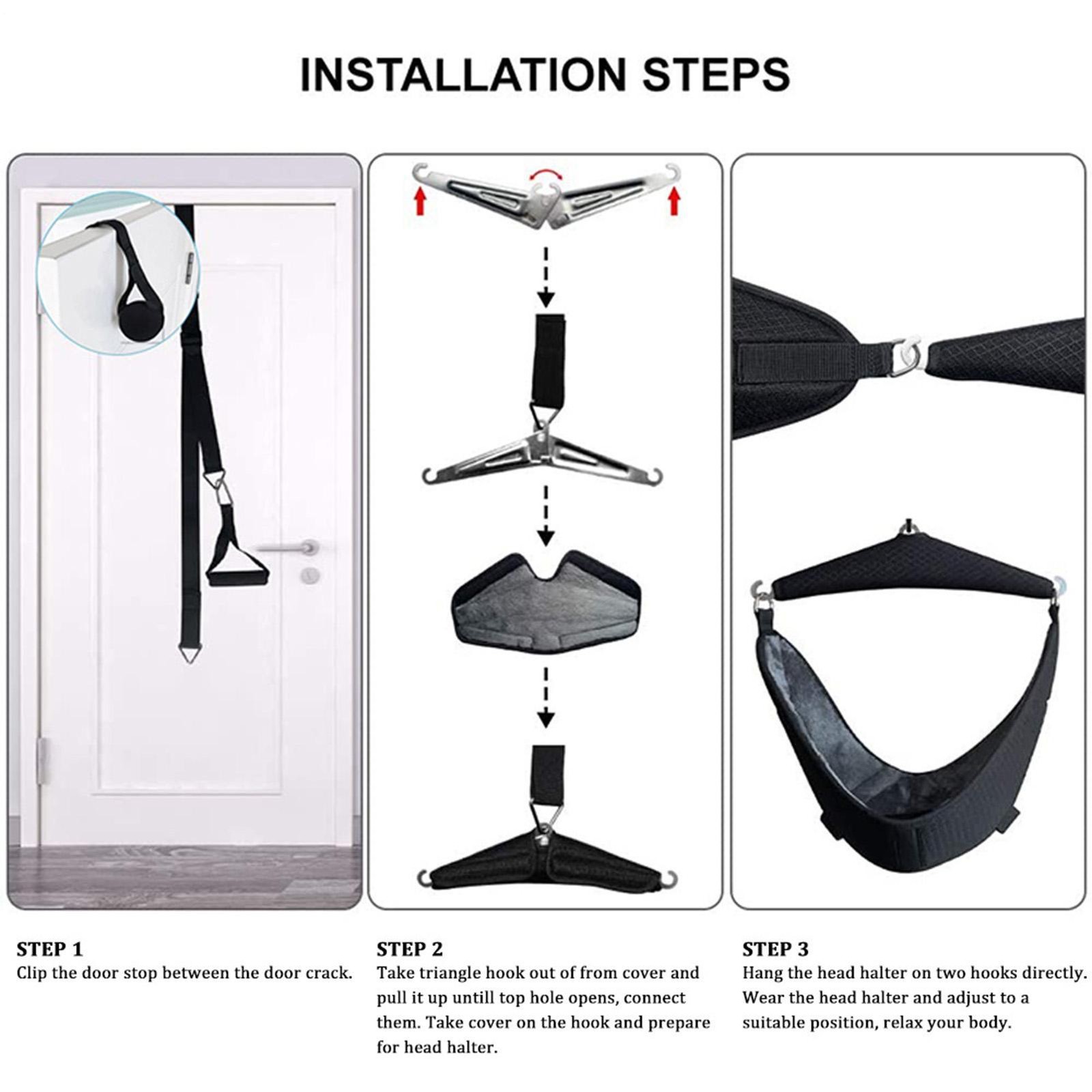Cervical Neck Traction Device Over Door for Home Use, Portable Neck Stretcher