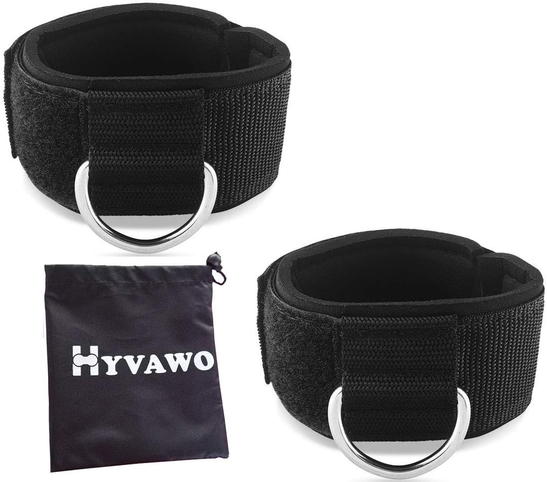 Ankle Straps Neoprene Padded Fitness Wrist Cuffs with D Ring High Strength Exerc