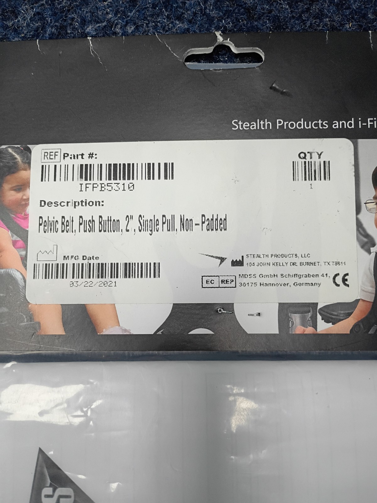 Stealth 2″ Single pull Non-padded pelvic belt push button