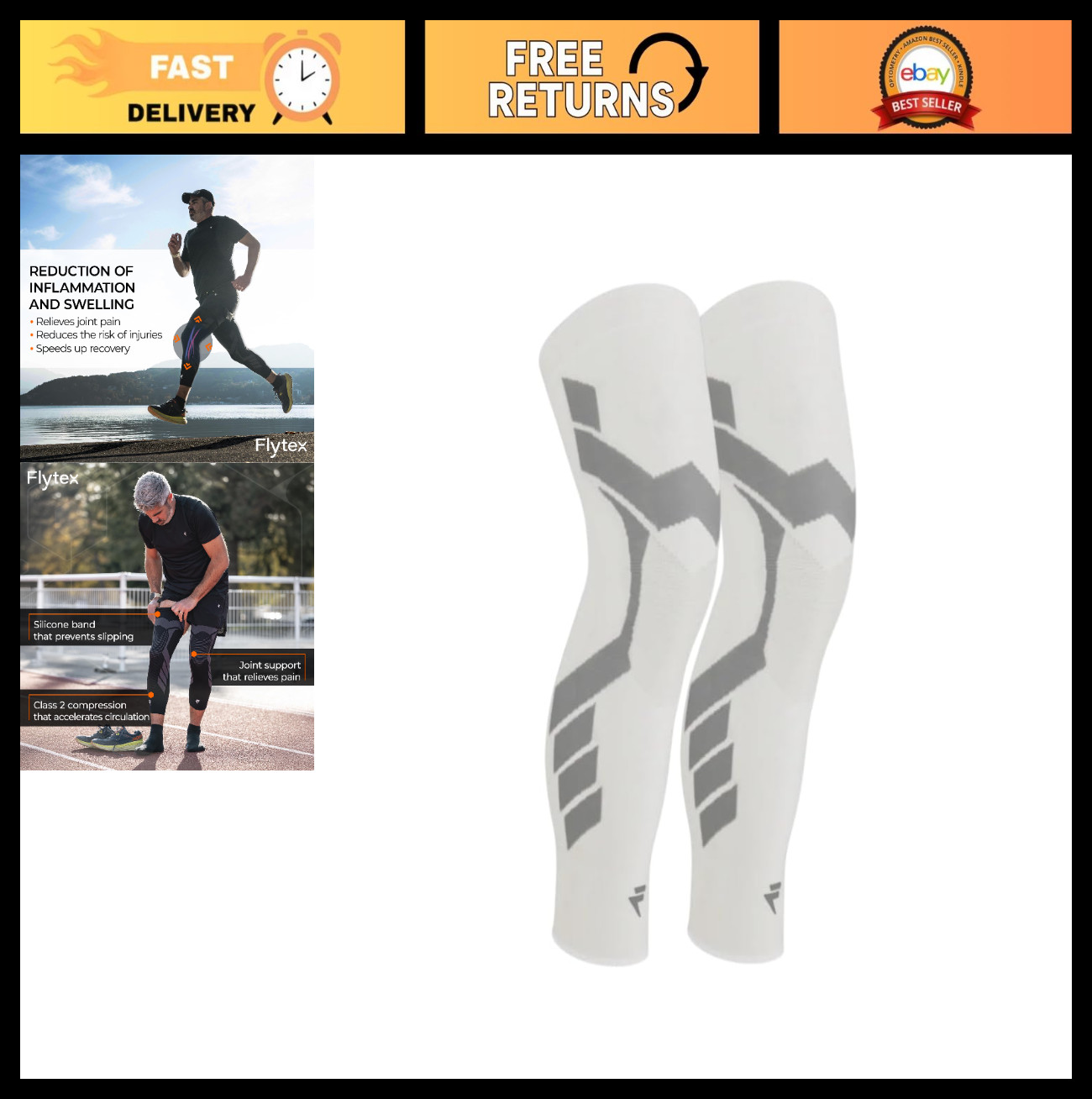 Knee Compression Sleeves for Pain Relief – Ideal for Running, Hiking, Fitness &