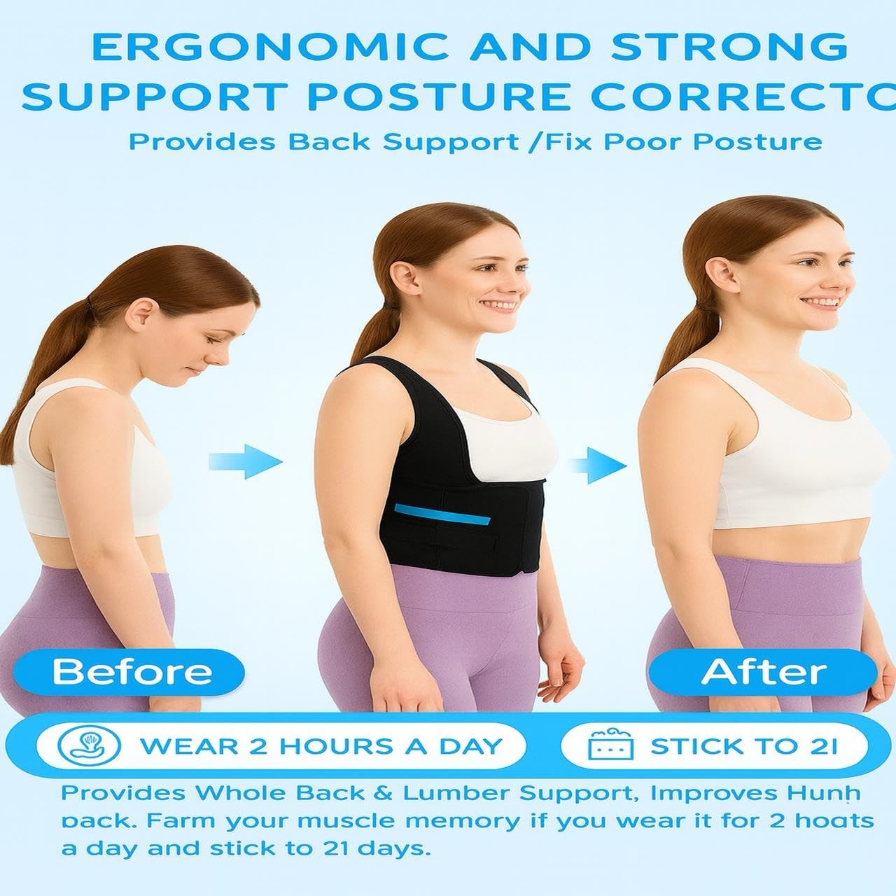 Posture Corrector for & Men with Resistance Band | Adjustable Back Brace for …