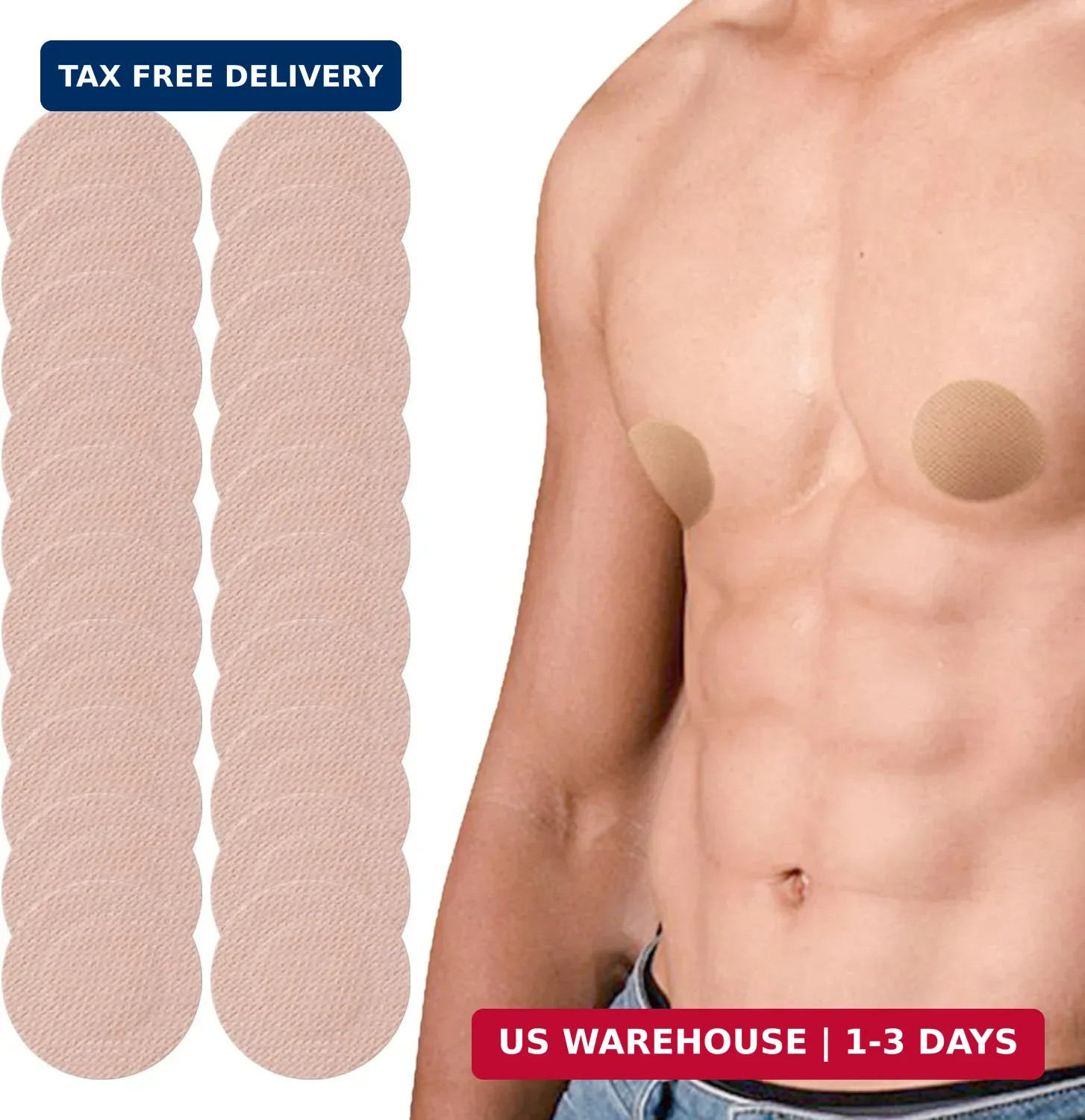 100 Pieces Disposable Nipple Covers for Men, Anti Chafing Stick Protector for Ru