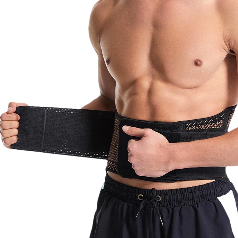 Waist Support Brace Belt Copper Lumbar Adjustable Low Back Pain Relief Men Women