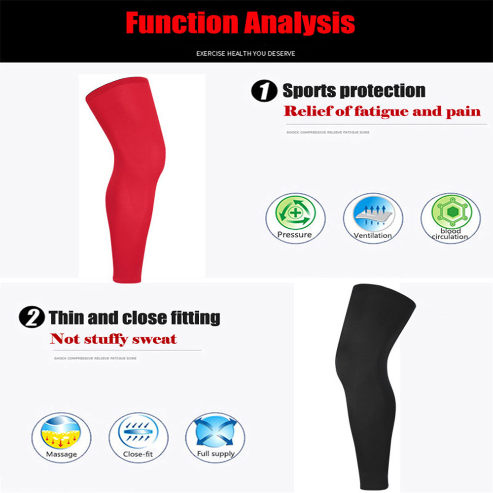 Long Compression Knee Brace Basketball High Support Leg Thigh Sleeves Men Women