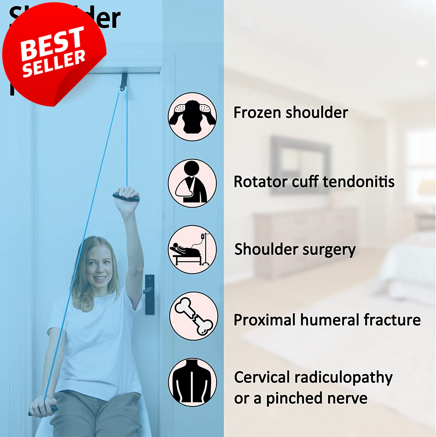 Over Door Shoulder Pulley System for Physical Therapy & Surgery Recovery – US