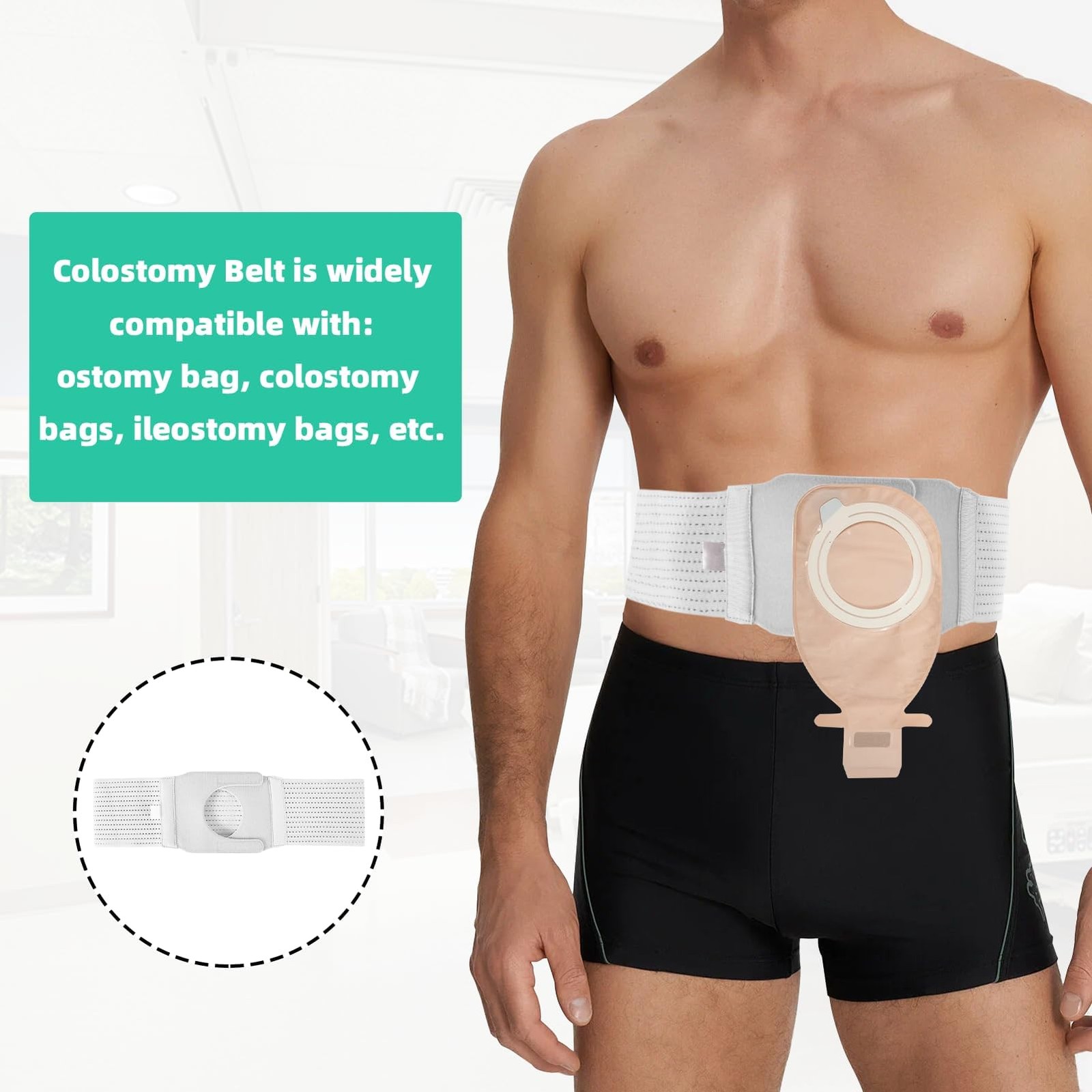 Ostomy Belt, Adjustable Stoma Support Belt, Universal Ileostomy Colostomy Bel…