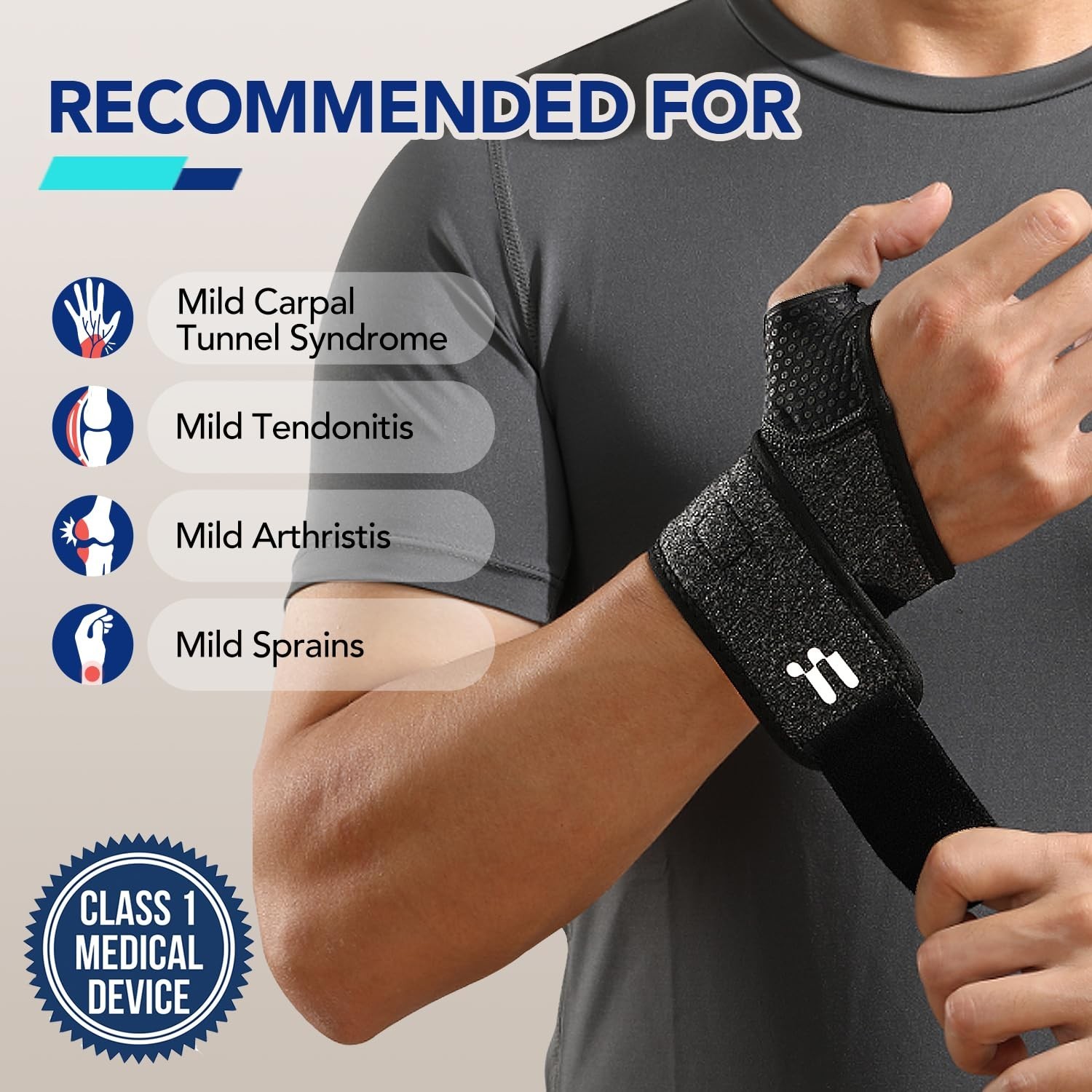 Wrist Brace with Soft Thumb Opening for Carpal Tunnel Tendonitis Arthritis Pain