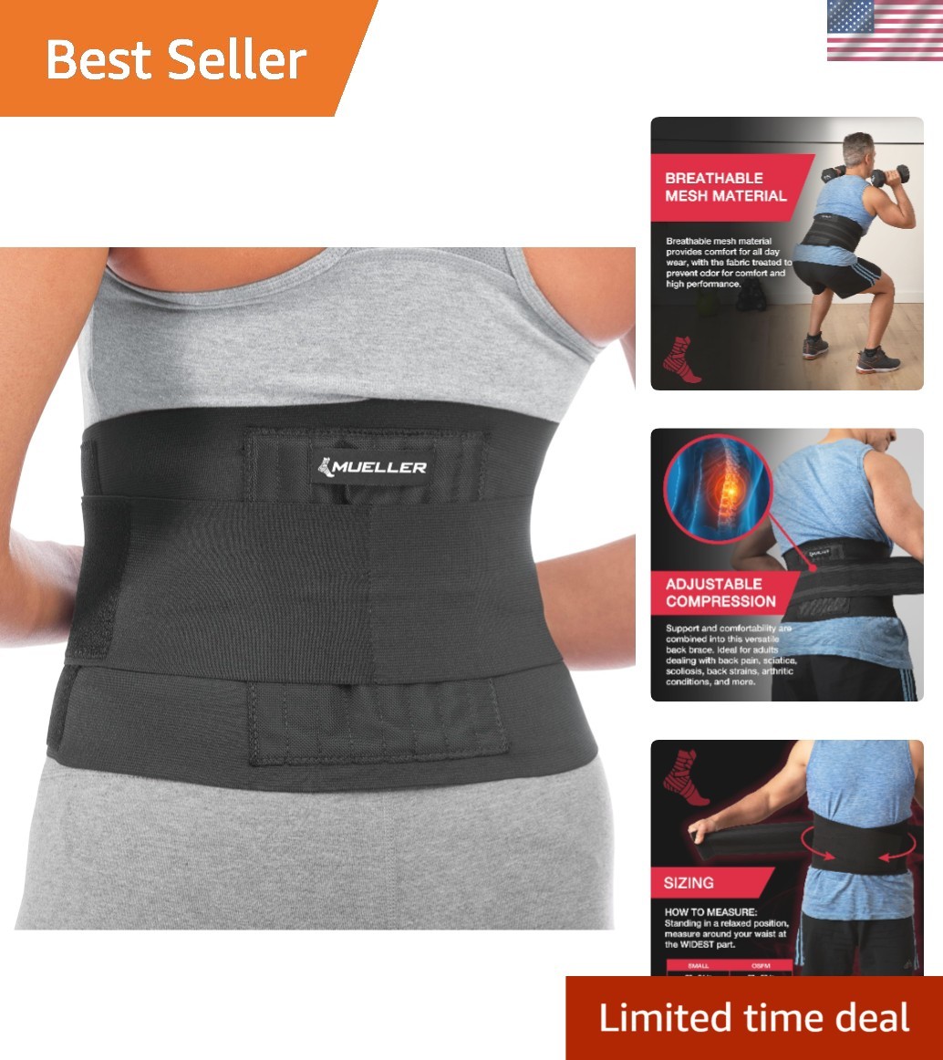 Breathable Back Brace with Targeted Compression for Sciatica & Scoliosis Relief