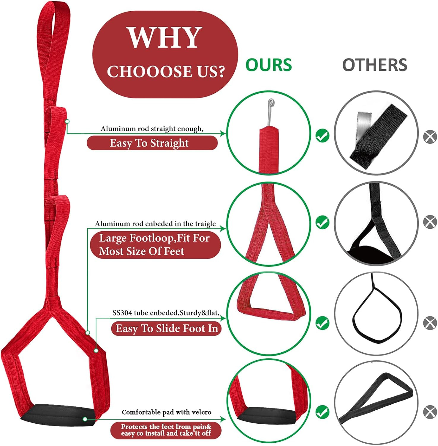 42 Inch Long Leg Lifter,Leg Lifter after Hip Replacement All over with Aluminum