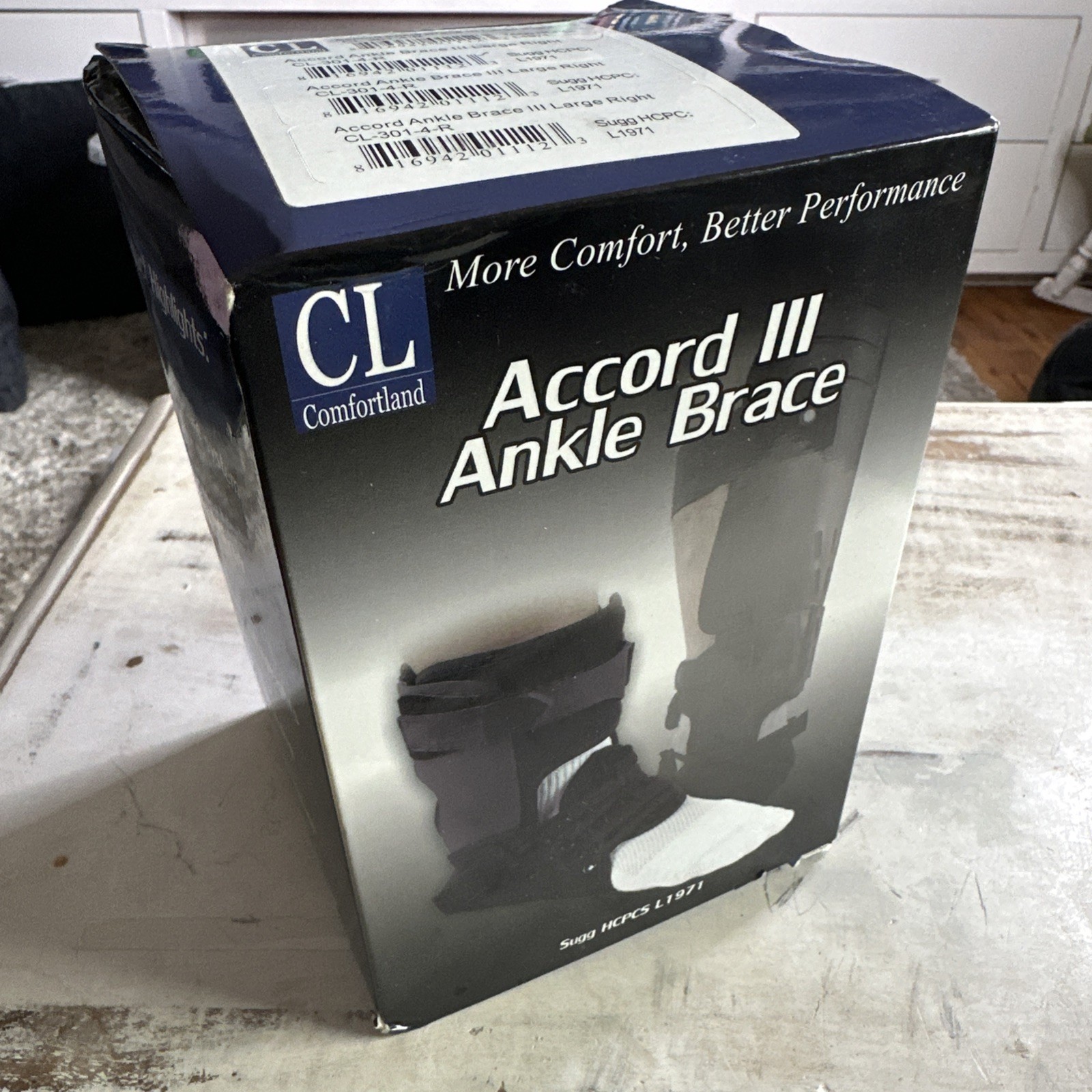 Comfortland Accord III Ankle Brace, Black (Right – Large) CL-301-4-R New In Box