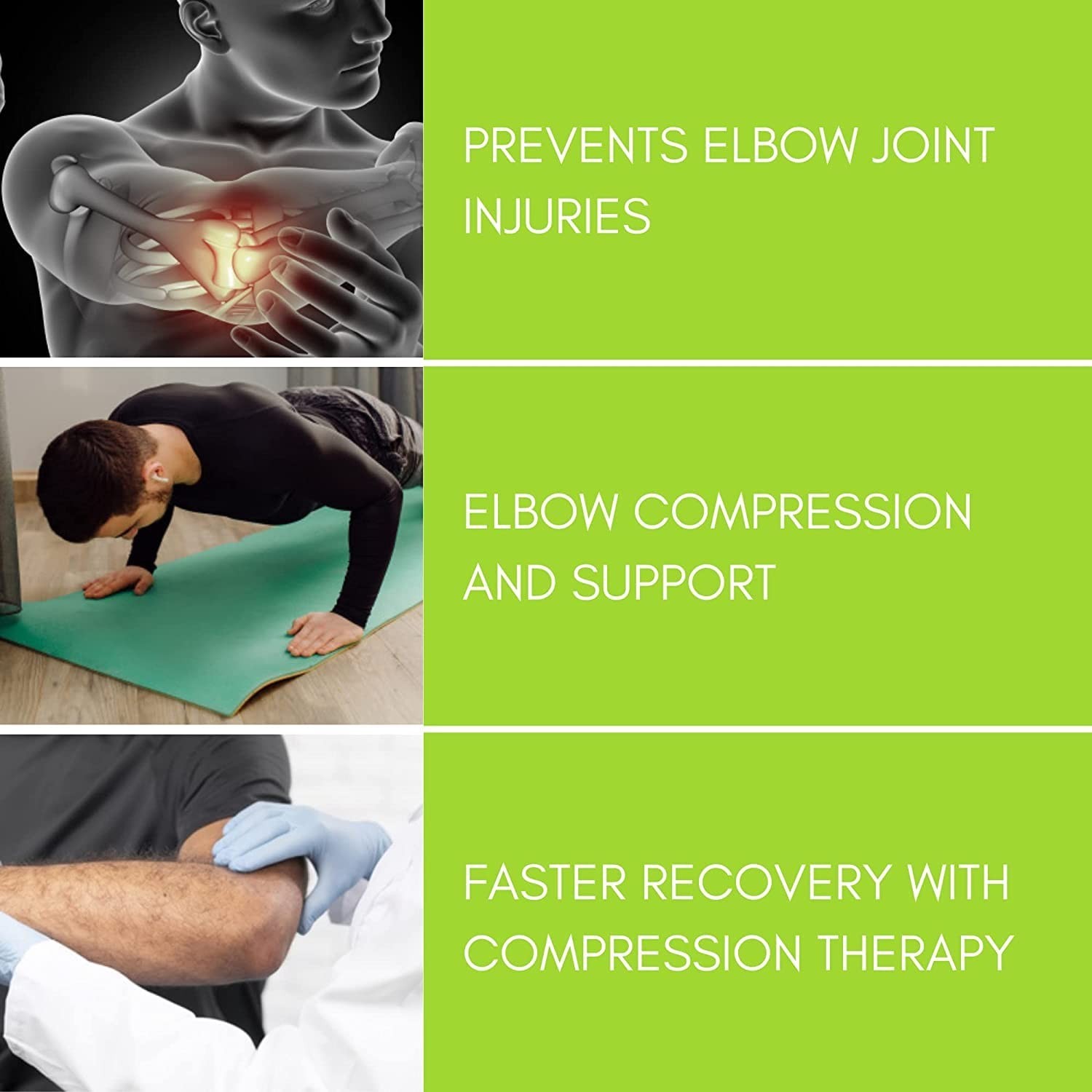Breathable Elbow Compression Sleeve for Tendonitis & Arthritis – Medium Size