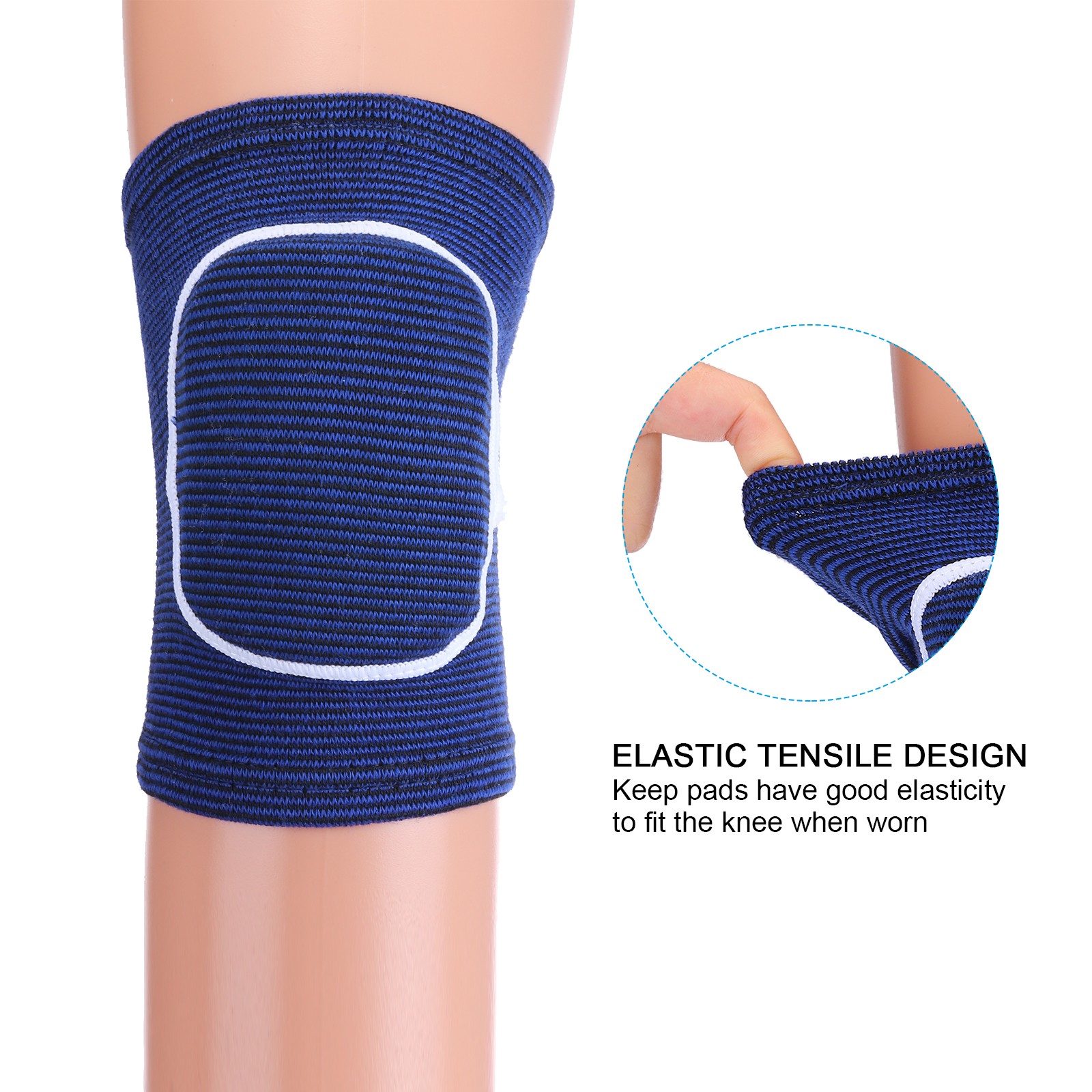 3 Pairs S Dance Knee Pads Volleyball Protective Sponge Brace Blue