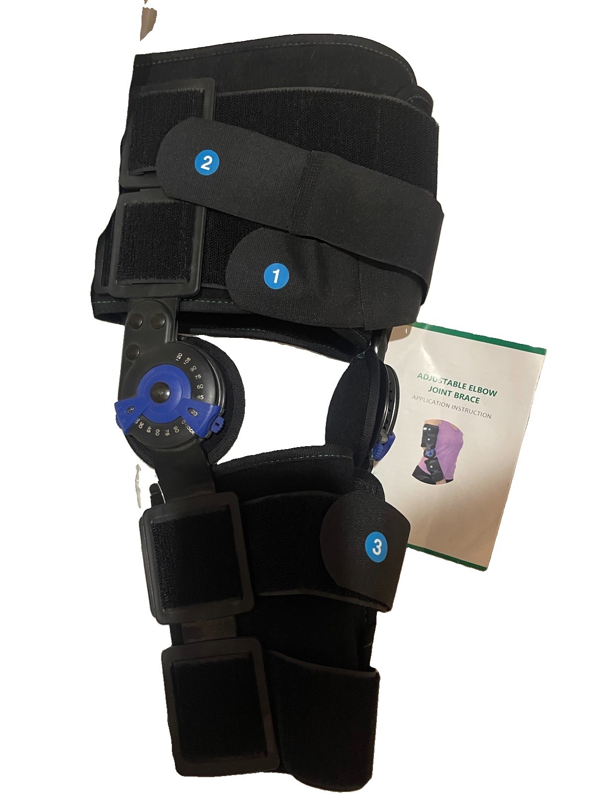 Adjustable Hinged Elbow Joint Arm Brace Support Splint OS LEFT / RIGHT Instrctns