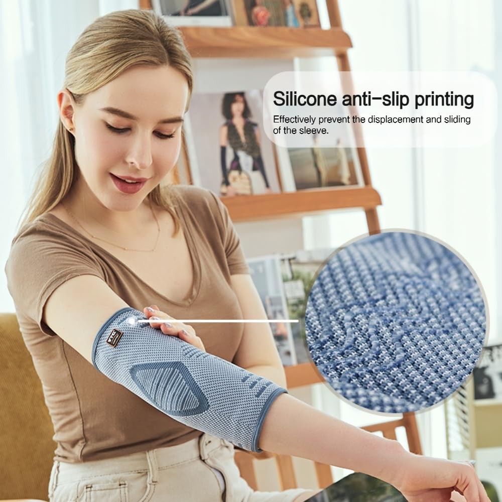VTG SUPPORT 1 Pack Elbow Sleeve, Breathable Anti-Slip L【26-29 CM（9-11¼ ″）】
