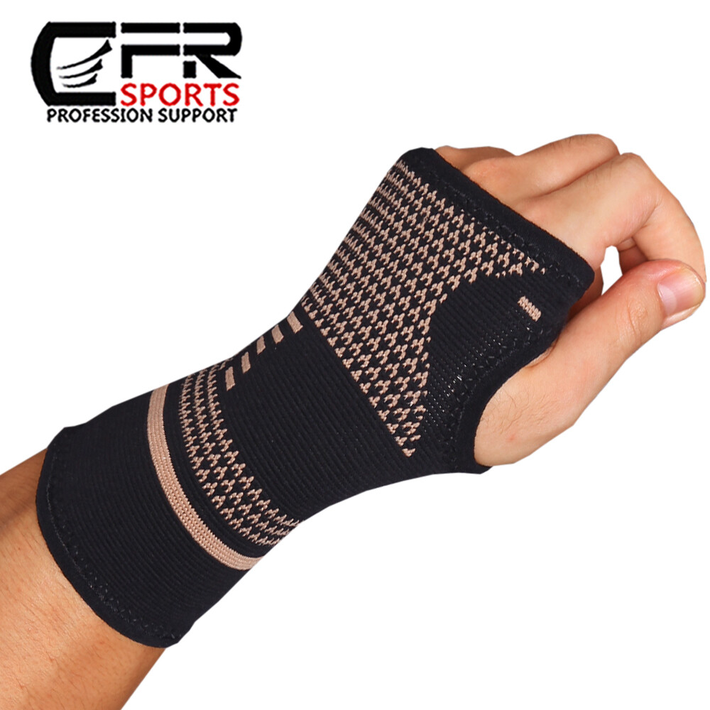 Copper Wrist Support Brace Compression Sleeve Arthritis Gym Carpal Tunnel Hand @