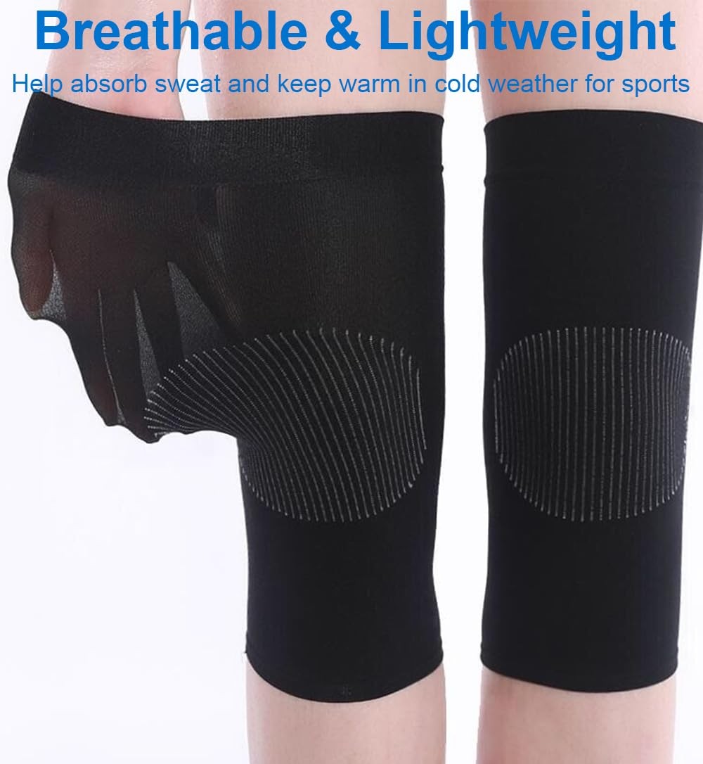 SUJAYU 1 Pair Knee Sleeves for Women & Men, Lightweight Thin One Size, Beige