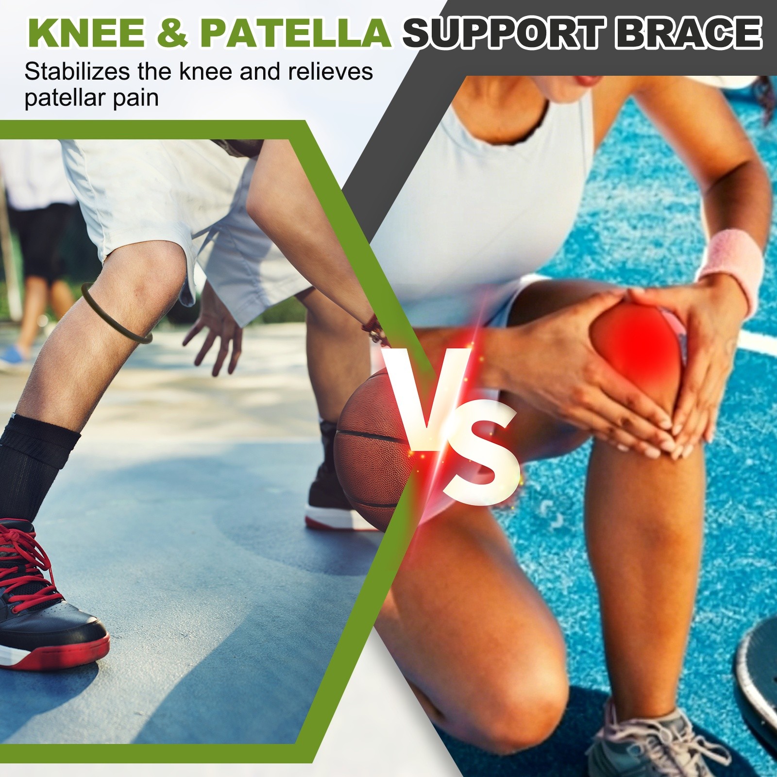 Patellar Tendon Support Strap with Storage Bag, Fluorescent Orange & 1 Set