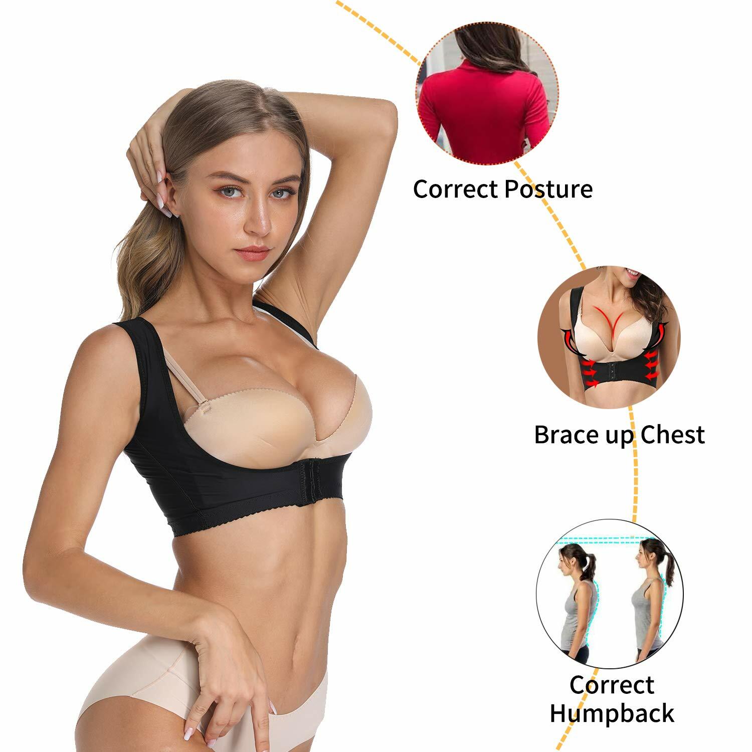 Women Adjustable Shoulder Back Posture Corrector Chest Brace Support Bra Shaper