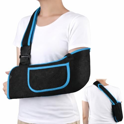 mosago Arm Sling, Lightweight Breathable Mesh Shoulder M (Middle) Blue