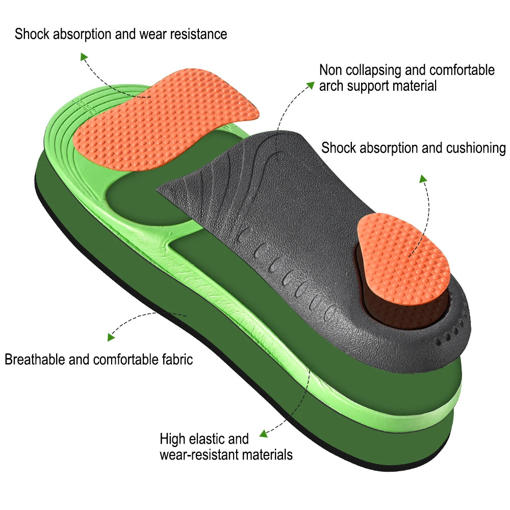 Arch Support Insoles Sports Shock Absorption Elastic Wear Resistant Orthopedic F
