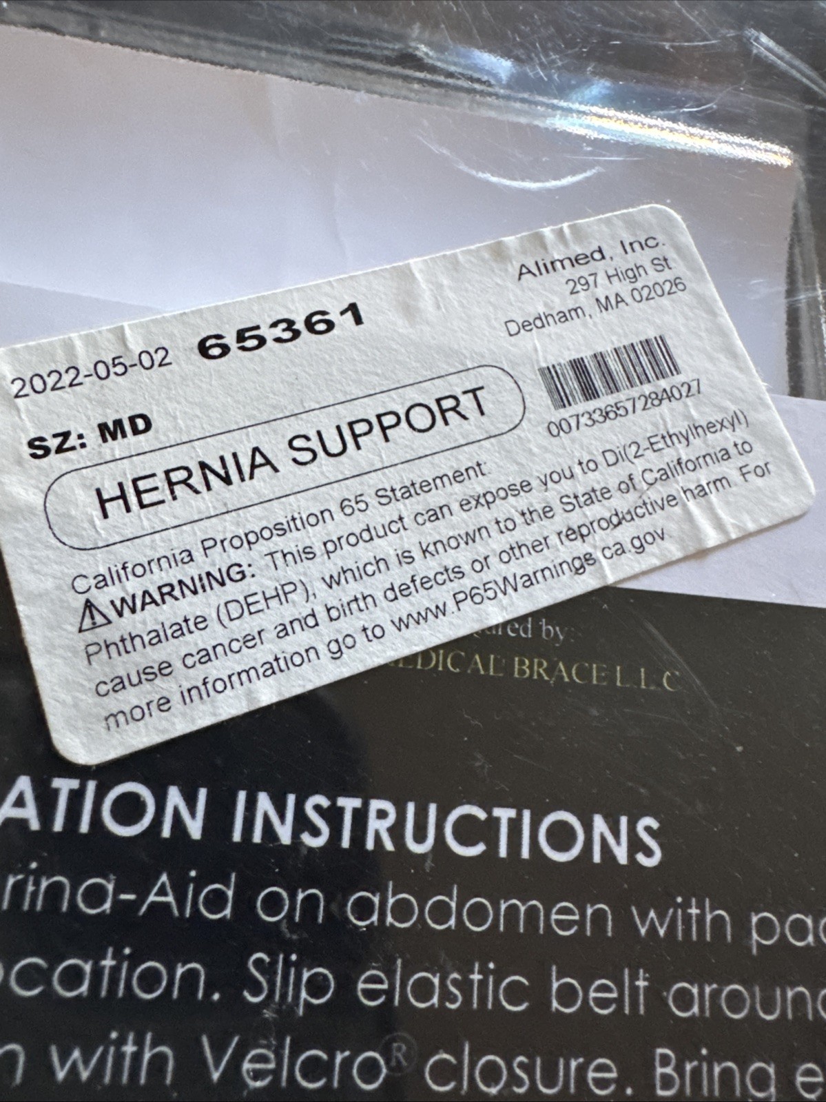 Hernia Aid Belt White Medium Dual Adjustable Removable Pads Qual Care