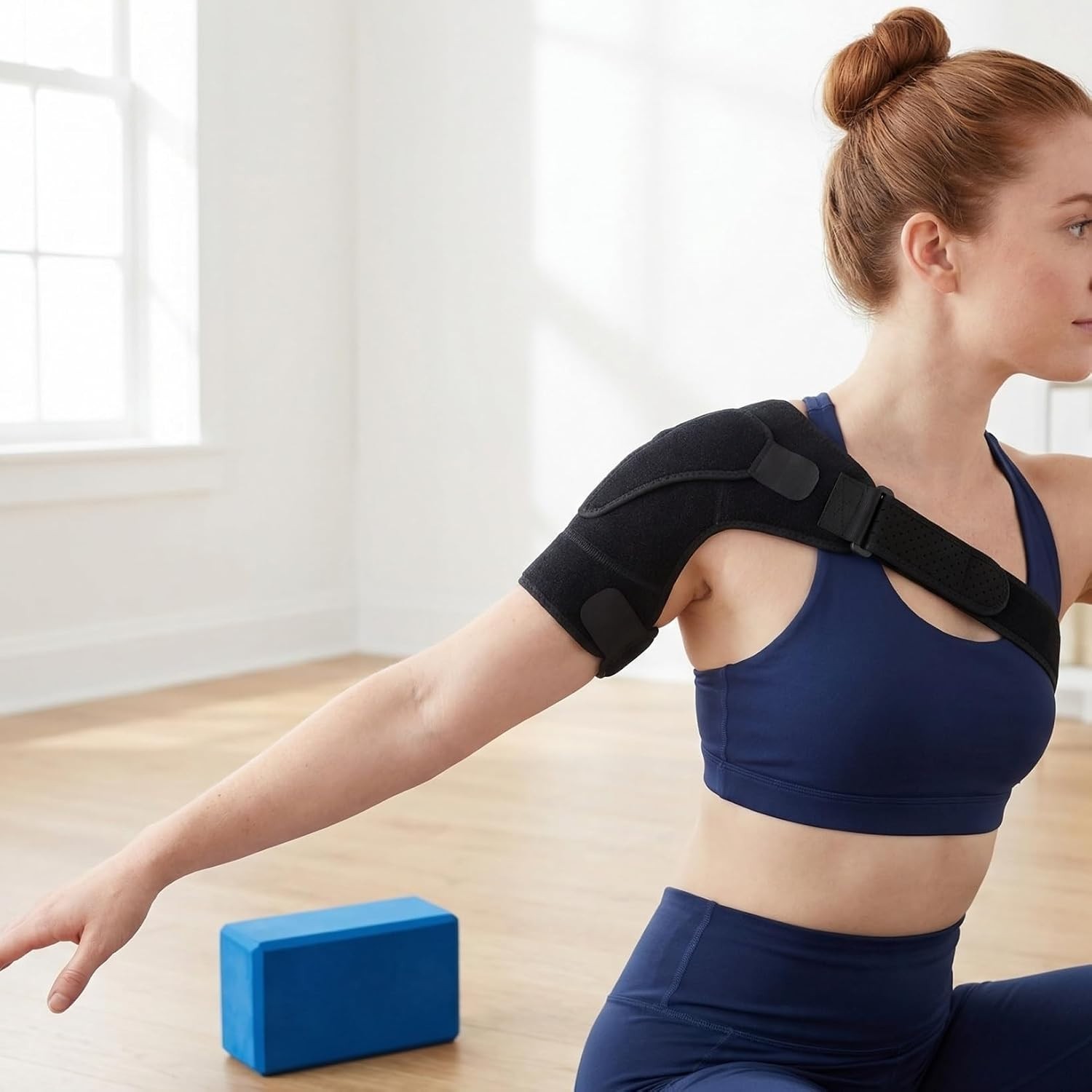 SHOULDER BRACE ROTATOR CUFF PAIN RELIEF SUPPORT ADJUSTABLE SLEEVE WRAP