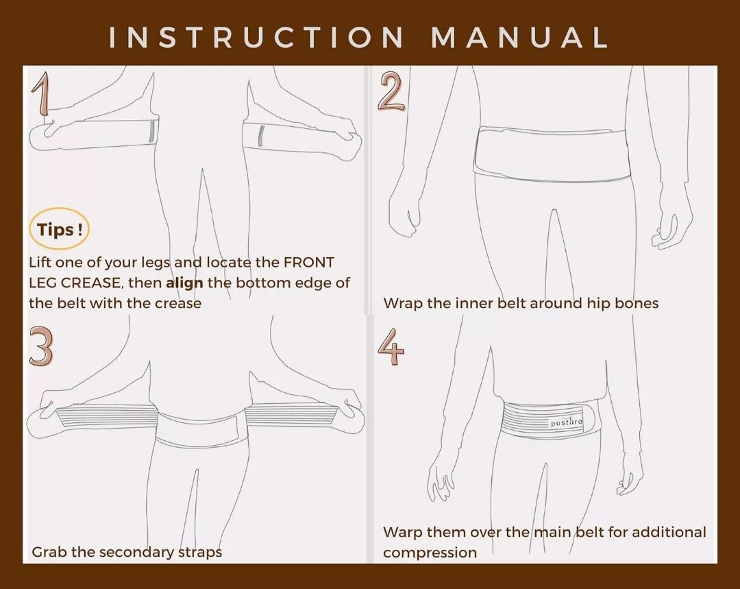 Sacroiliac Hip Belt for Women and Men That Regular (Hip Size 32″- 45″) Black New