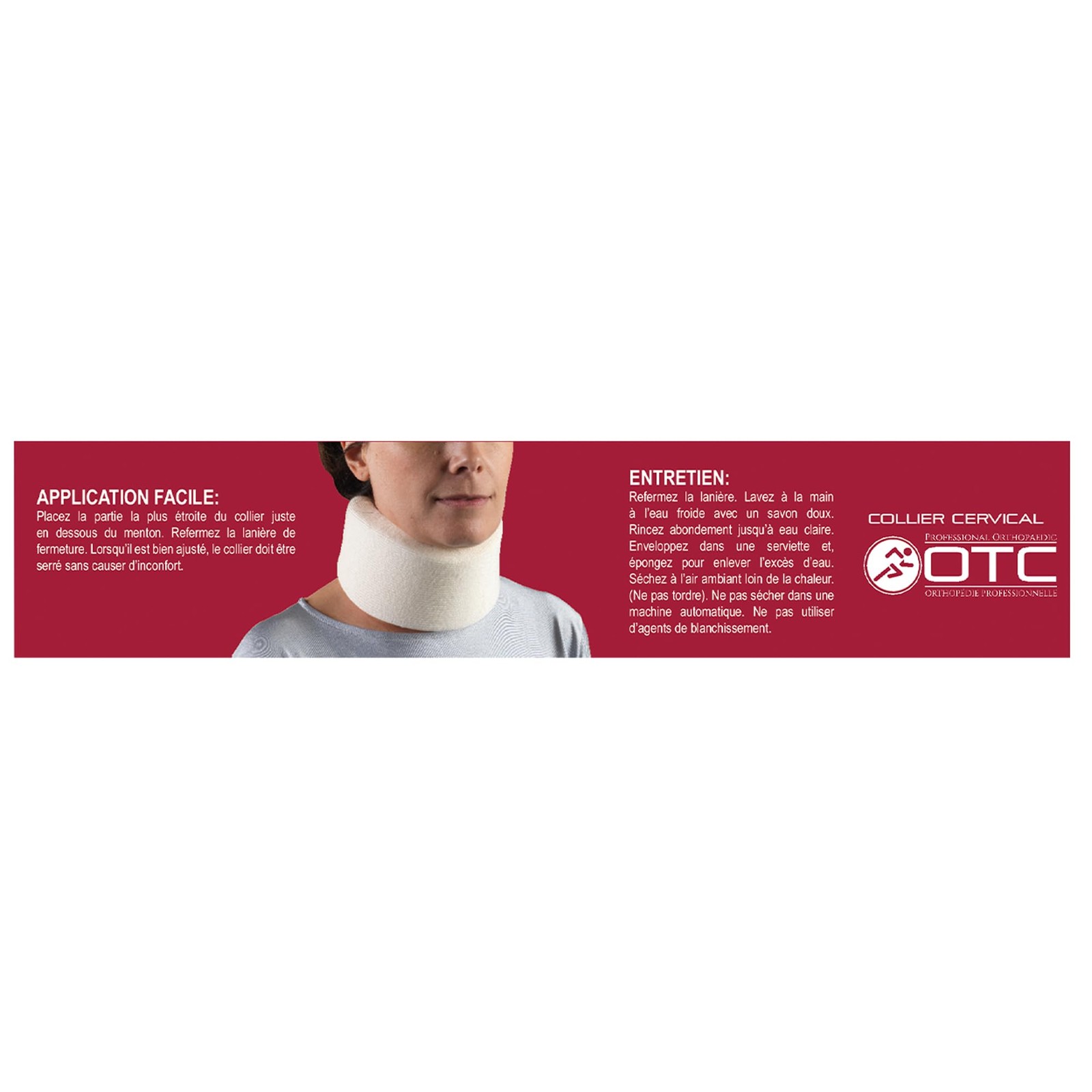 OTC Cervical Collar, Soft Contour Foam, Neck Support Brace, White Narrow 2.5″ De