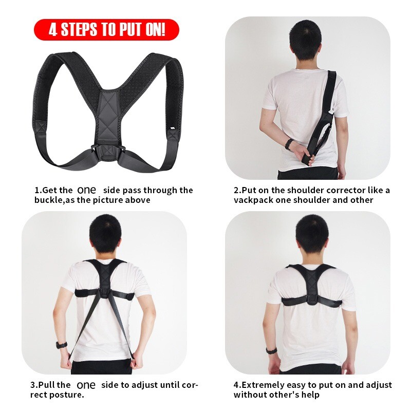 Medical Adjustable Back Posture Corrector Clavicle Spine Shoulder Lumbar Brace !