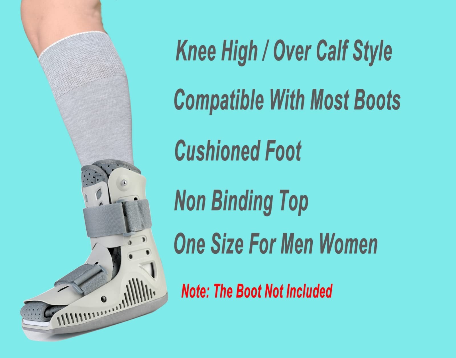 Orthopedic Boot Sock Liners – 2 Pairs for Walking Boots & Fracture Casts