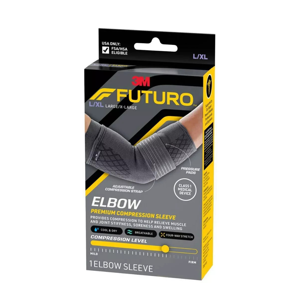 FUTURO Premium Compression Elbow Sleeve Joint Support Brace Size L/XL – New Box