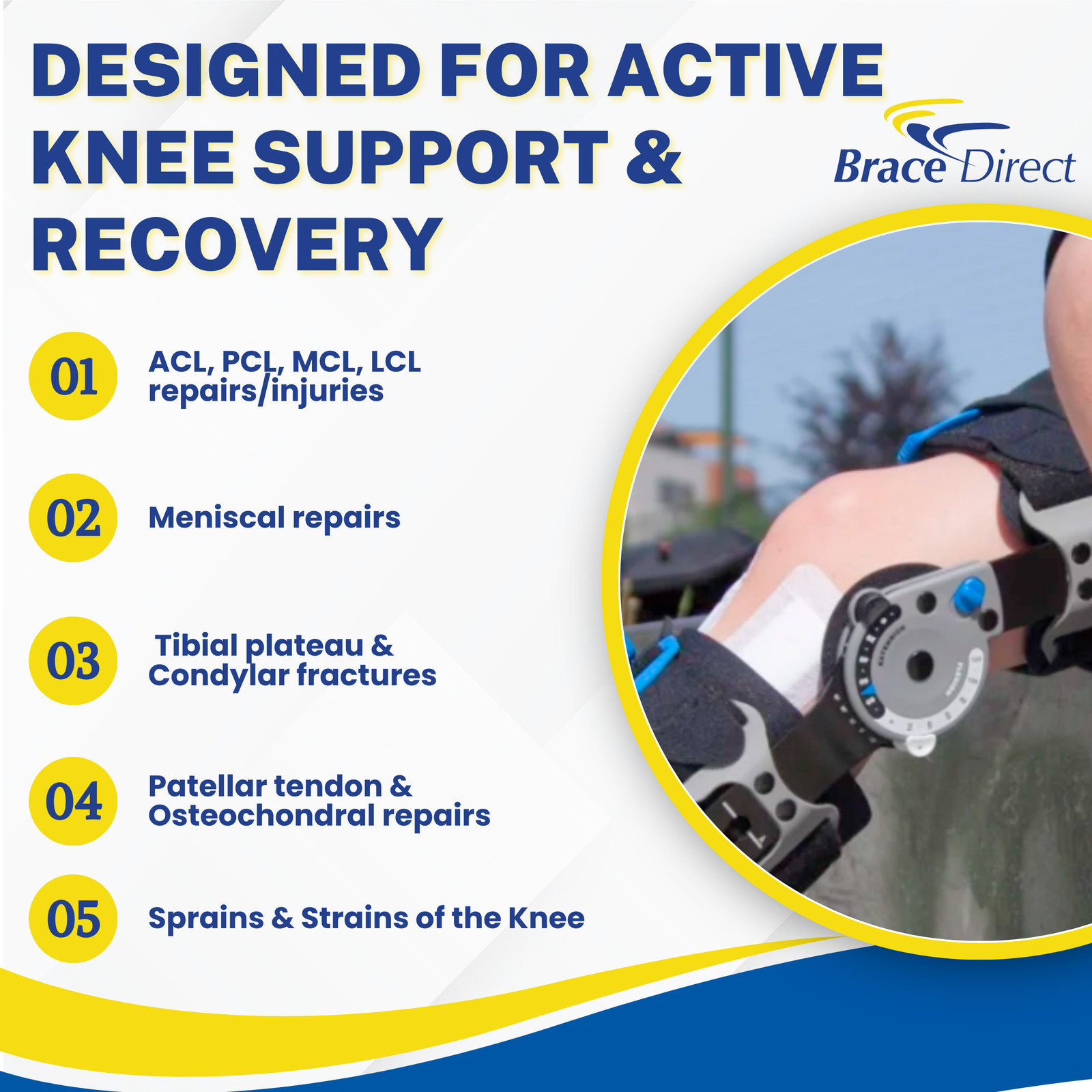 Ossur Rebound Post-Op Knee Brace Pediatric ROM Immobilizer ACL Meniscus Recovery