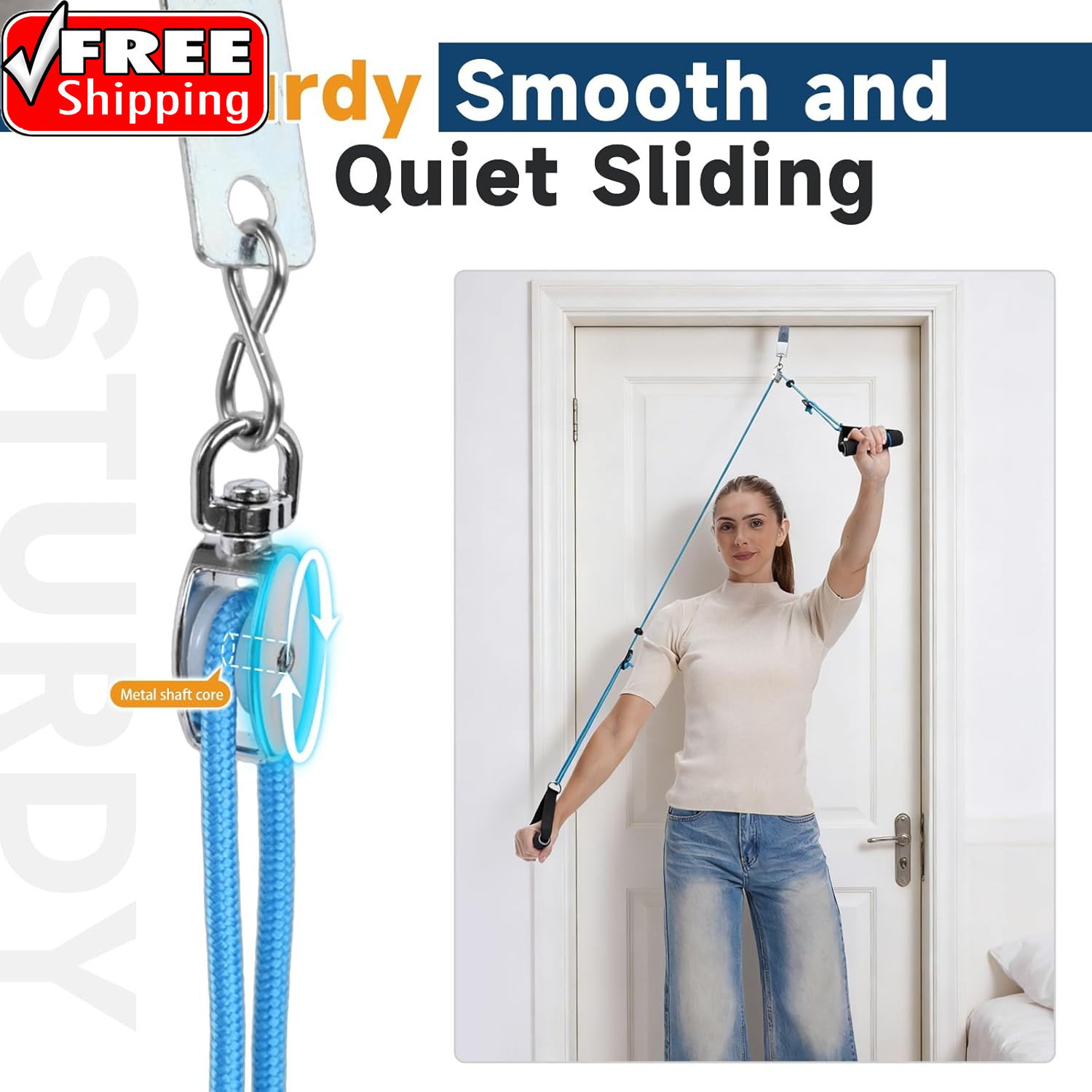 Shoulder Pulley for Physical Therapy, Rehab and Arm Exercise | Over-The-Door Pul