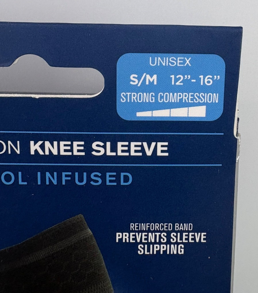 Copper Fit ICE Knee Compression Sleeve Infused with Menthol Size S/M – 4 Pack
