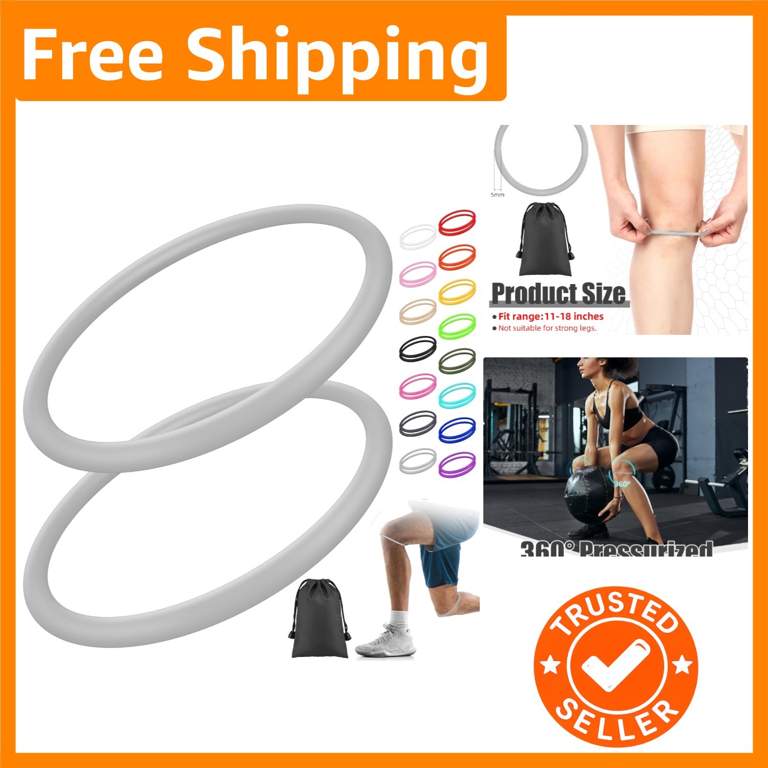 Adjustable Silicone Patella Tendon Brace – 2-Pack for Sports Injury Relief