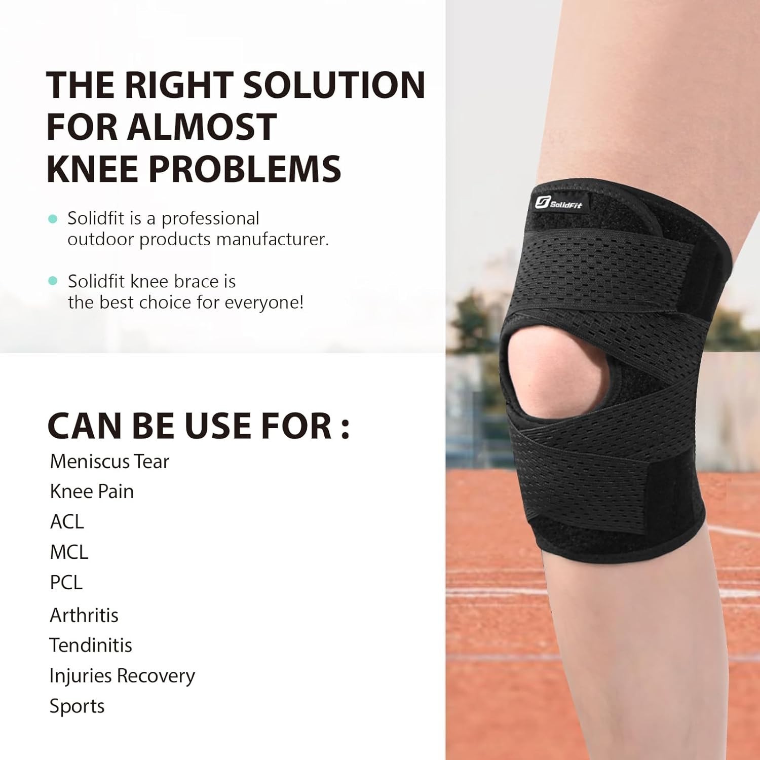 Knee Brace for Women & Men Breathable Compression Knee Support with Side Stab…