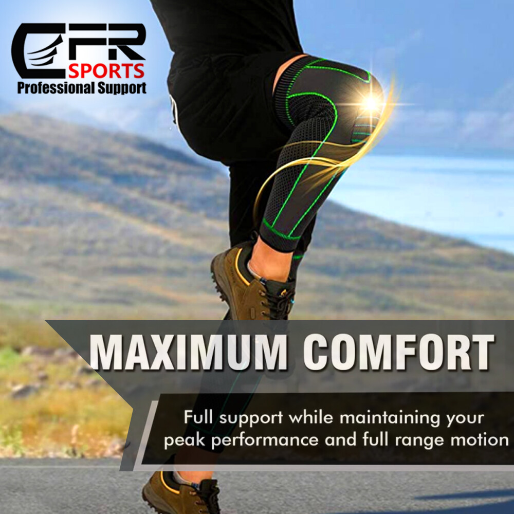 Full Leg Knee Brace Compression Sleeve Sport Support Stabilizers Injury Recovery