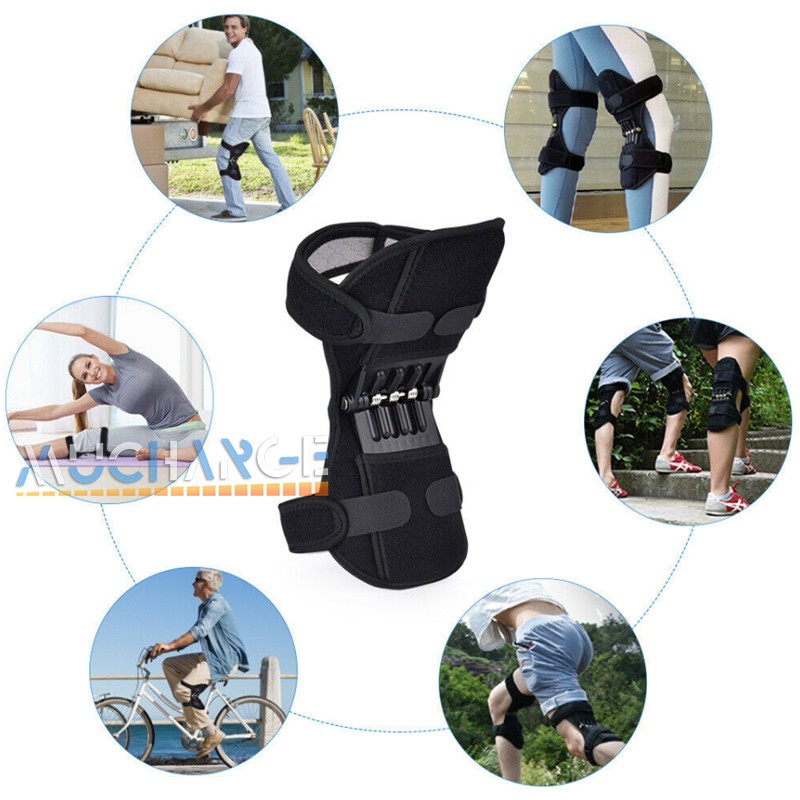 2Pcs Joint Support Brace Knee Pads Booster Lift Spring Force Stabilizer Legs