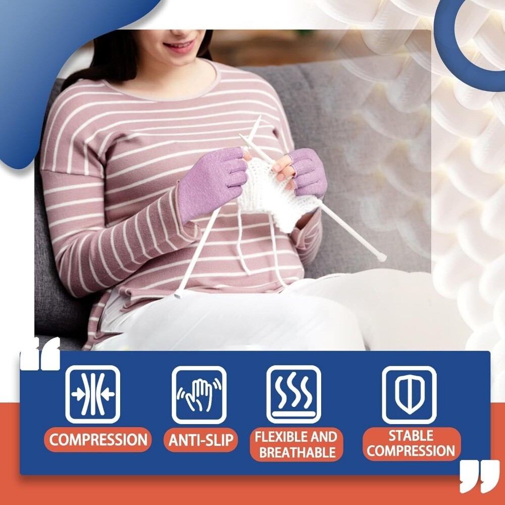2Pair Unisex Compression Gloves for Hand Arthritis Rheumatoid Carpal Tunnel Pain