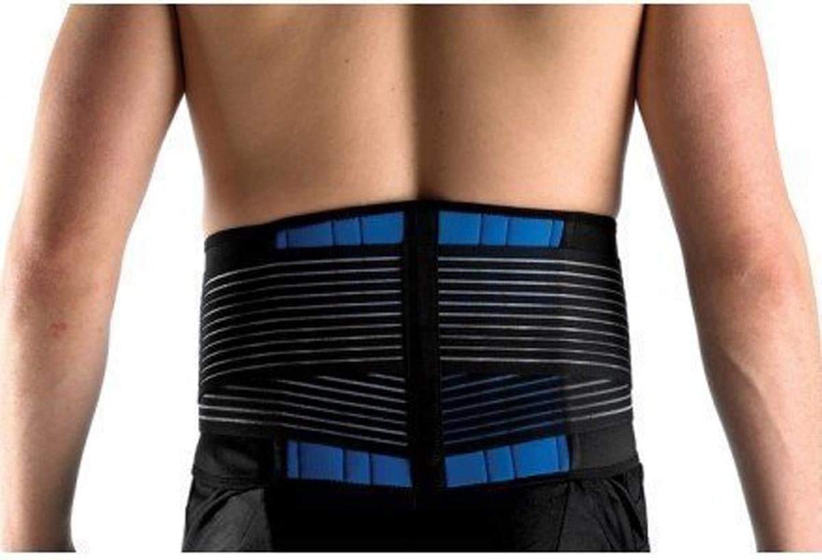 WONFAST Lumbar Back Support Brace Waist Trainer Belt 6X-Large 58-62 Black/Blue