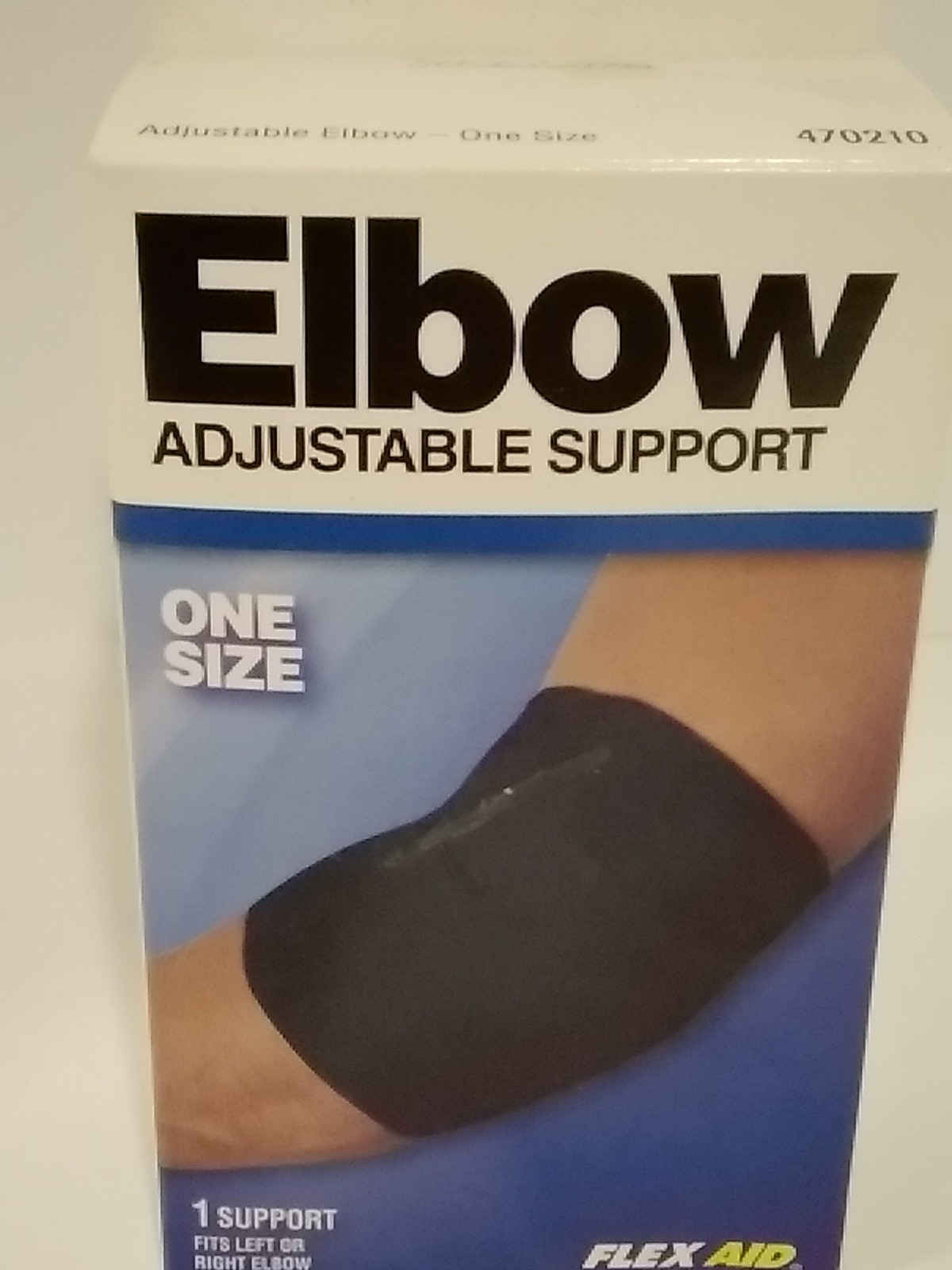 Flex Aid Elbow Adjustable Support One Size Black Support Compression Sleeve