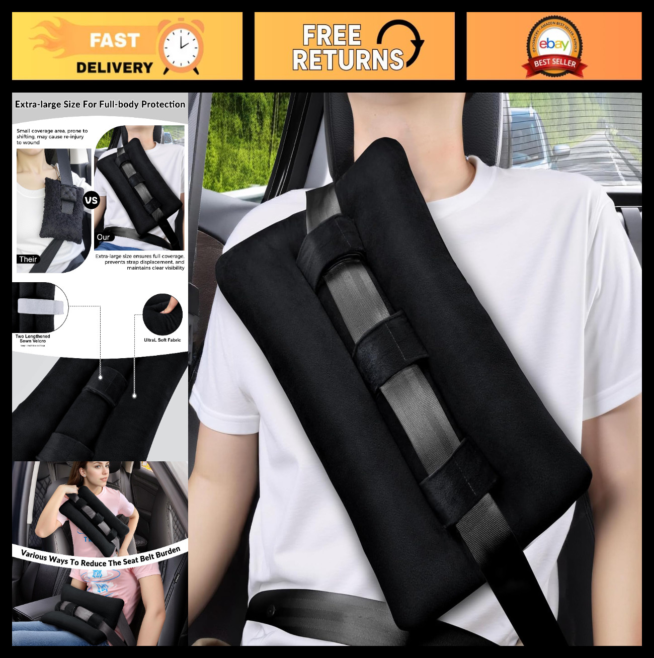 Post-Surgery Seat Belt Pillow | Heart Recovery & Chemo Chest Port Cushion | Gift