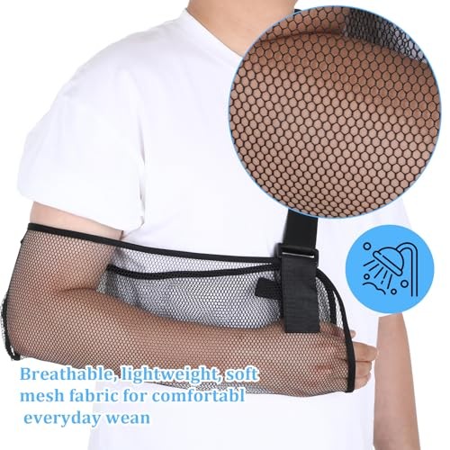 Adjustable Mesh Shoulder Arm Sling Immobilizer for Left/Right Arm – Black