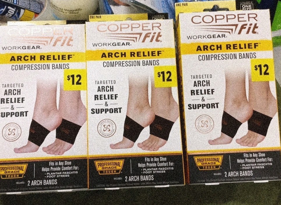 3 Pairs Copper Fit Work Gear Arch Relief Compression Bands, 321