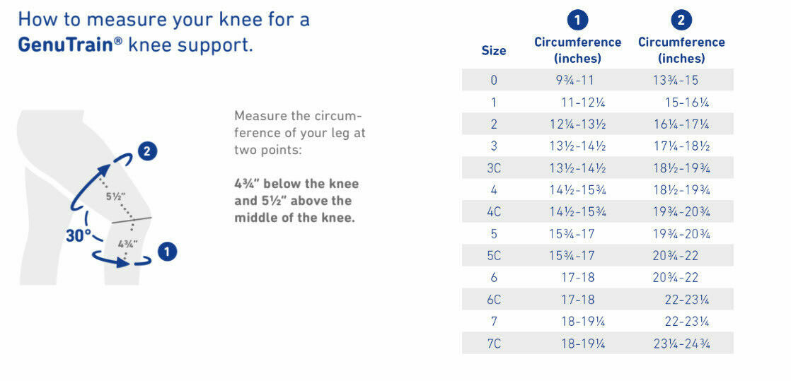 Bauerfeind GenuTrain Size 5 Knee Joint Brace Patella Support Bandage Sleeve ACL