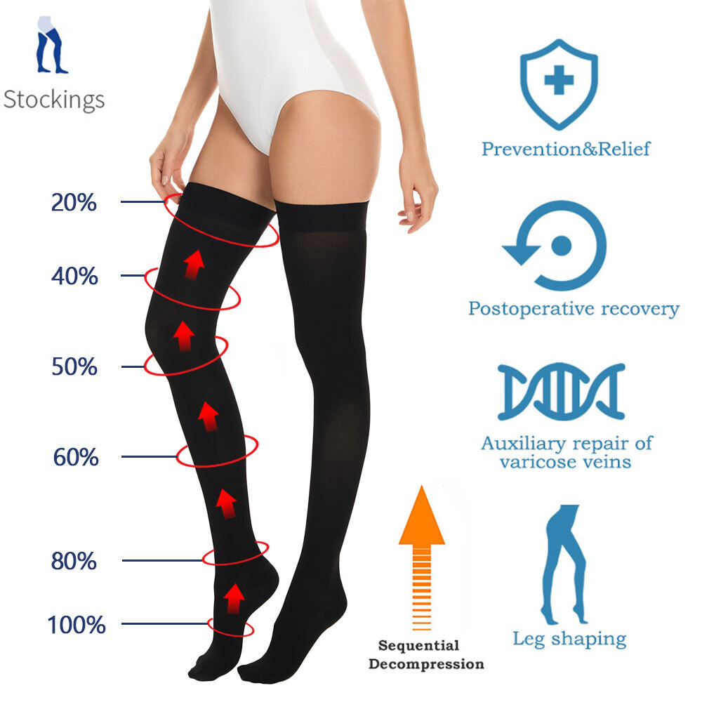 Extra Long Compression Socks Thigh High Over the Knee High Plus Size Stockings
