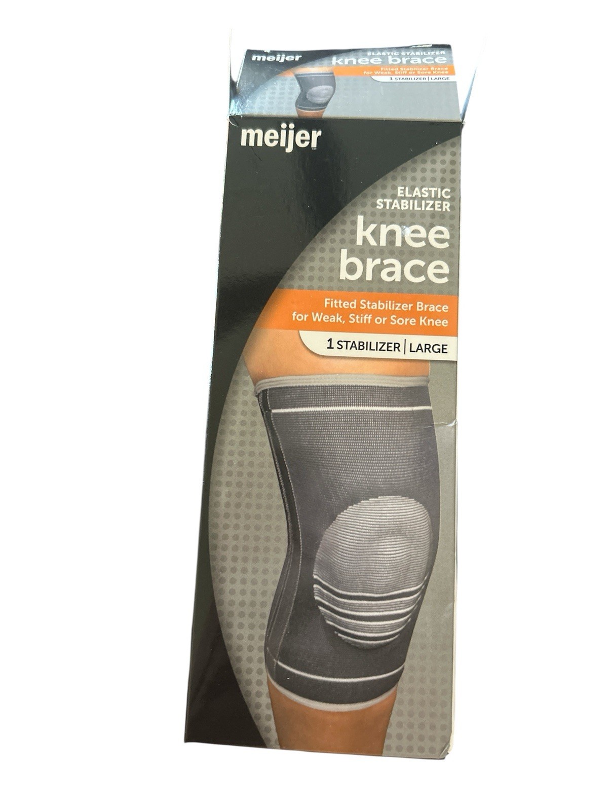 New Meijer Brand Elastic Stabilizer Knee Brace Size Large